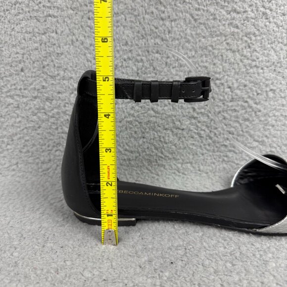 Rebecca Minkoff Flats Womens 10 Shoes Silver Black Crocodile Print Strap Sandals - Picture 11 of 11